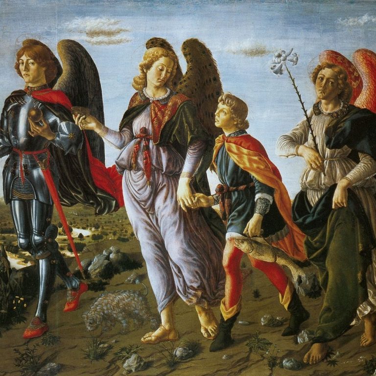 1200px-7_Francesco_Botticini_Three_Archangels_with_Tobias._(135x154cm)_c.1471_Uffizi,_Florence