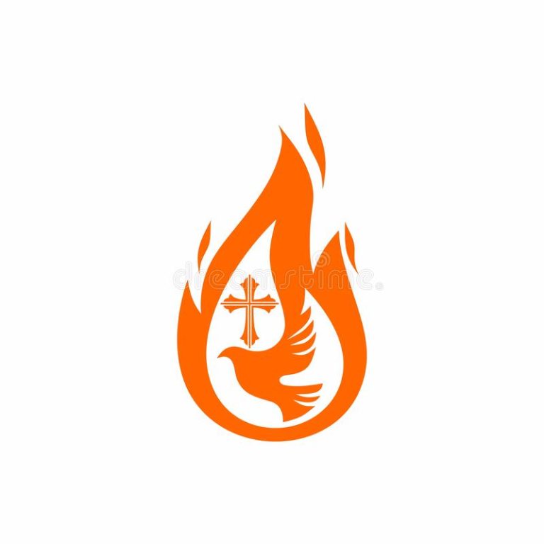 logo-della-chiesa-simboli-cristiani-colomba-la-fiamma-dello-spirito-santo-e-l-incrocio-di-gesù-123301078